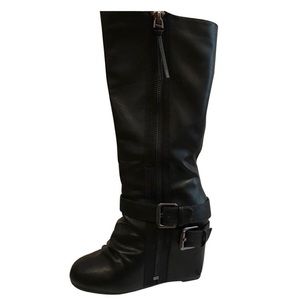 ALDO Arroyo moto wedge zip knee boot